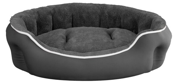 Cuccia Imbottita per Cani e Gatti 48x42x16cm in Poliestere Coccole Grigio Scuro