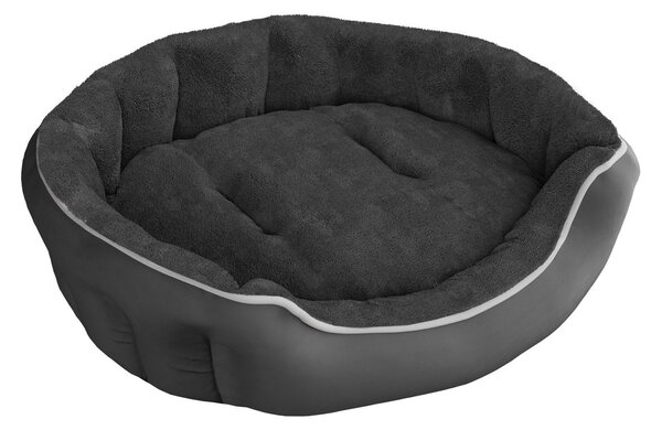 Cuccia Imbottita per Cani e Gatti 59x53x18cm in Poliestere Coccole Grigio Scuro