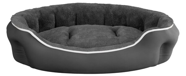 Cuccia Imbottita per Cani e Gatti 75x65x20cm in Poliestere Coccole Grigio Scuro