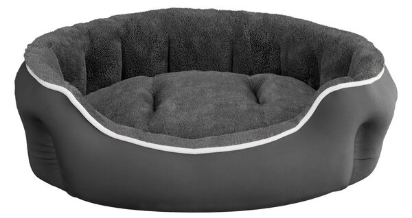 Cuccia Imbottita per Cani e Gatti 48x42x16cm in Poliestere Coccole Grigio Scuro