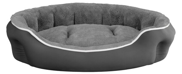 Cuccia Imbottita per Cani e Gatti 75x65x20cm in Poliestere Coccole Grigio
