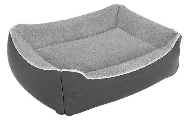 Cuccia Imbottita per Cani e Gatti 62x50x17cm in Poliestere Nuvola Grigia