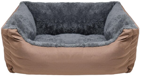 Cuccia per Cani e Gatti Doubleface 44x34x15 cm in Poliestere Love Tortora