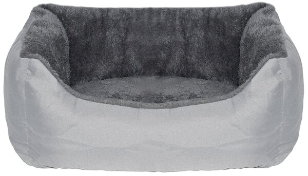 Cuccia per Cani e Gatti Doubleface 44x34x15 cm in Poliestere Love Grigio Chiaro