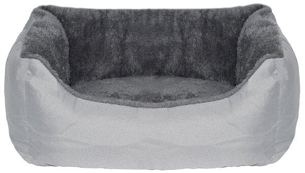 Cuccia per Cani e Gatti Doubleface 44x34x15 cm in Poliestere Love Grigio Chiaro
