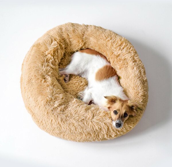 Cuccia per Cani e Gatti Ø50 cm in Poliestere Vaniglia