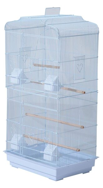 Gabbia Voliera per Uccelli Bianco 47.5x36x91 cm