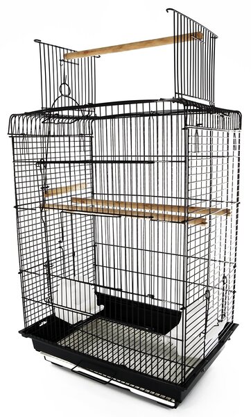 Voliera per Uccelli in Metallo Nero 41.5x29.5x56.5 cm