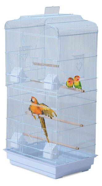 Gabbia Voliera per Uccelli Bianco 47.5x36x91 cm