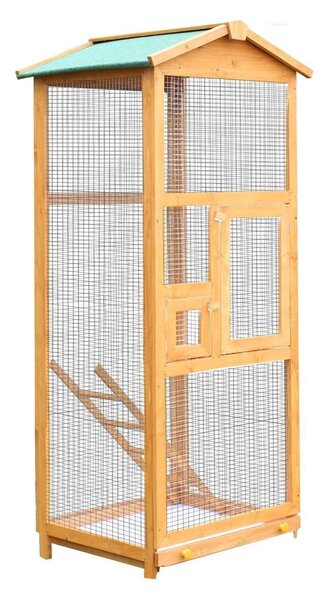 Gabbia per Uccelli Pappagallo in Legno per Giardino 68x63x165 cm