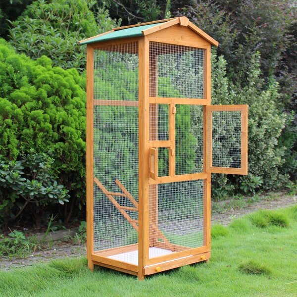 Gabbia per Uccelli Pappagallo in Legno per Giardino 68x63x165 cm