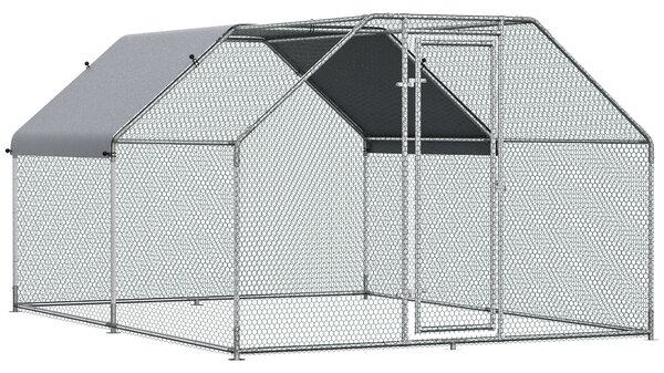 Gabbia Box da Esterno Zincato per Animali 2,8x3,8x1,95 m