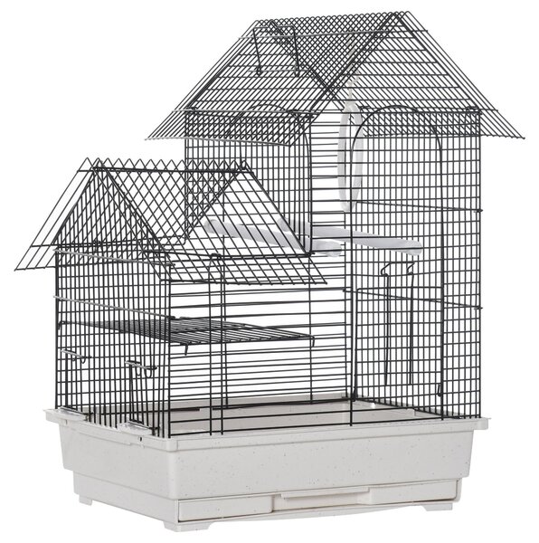 Gabbia per Uccelli 39x34x47 cm in Metallo Bianca