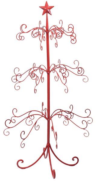 Albero di Natale in Metallo Ø58x105,5cm Rosso