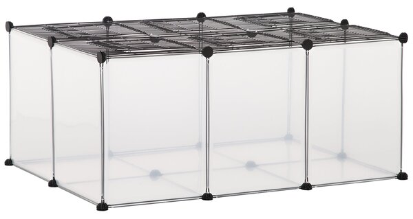 Recinto per Criceti e Conigli Modulabile 105x70x45 cm in Resina e Acciaio Nero