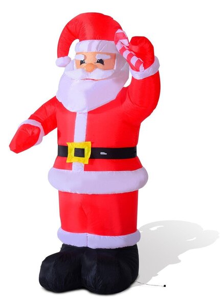 Babbo Natale Gonfiabile Decorazione Natalizia per Interni ed Esterni con 8 Luci LED 160x90x240 cm