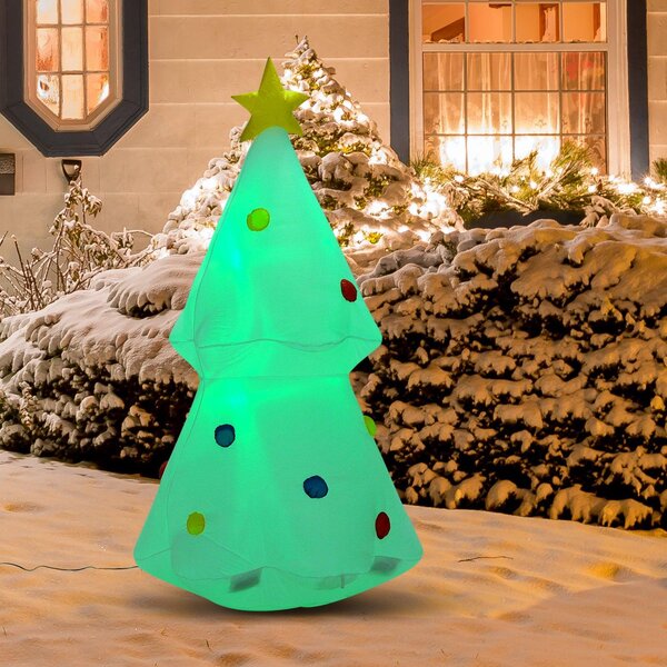 Albero di Natale Gonfiabile 180 cm in Poliestere con Luci LED