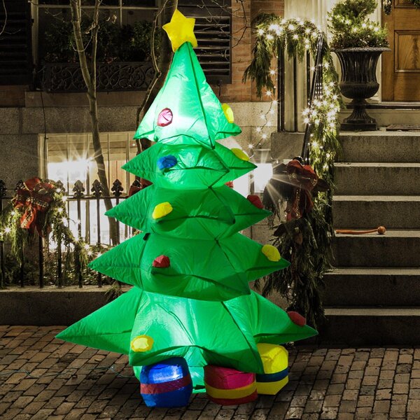 Albero di Natale Gonfiabile 120 cm in Poliestere con Luci LED