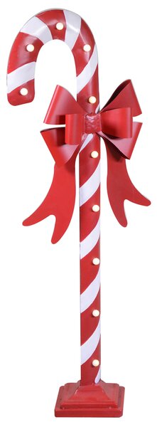 Bastoncino di Zucchero H106 cm da Giardino con Led Rosso e Bianco