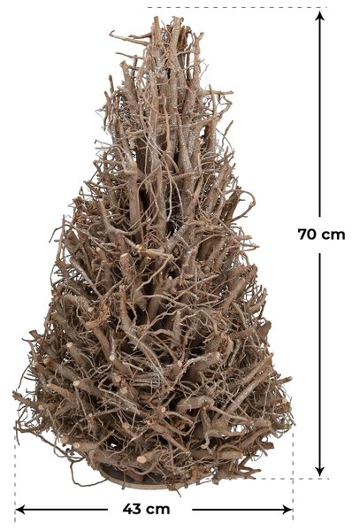 Albero di Natale in Legno Ø43x70 cm Argento