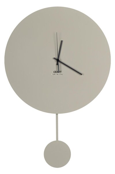 Orologio Da Muro BING BENG Struttura, Tagliata al Laser con pendolo Diametro 34x h 51,5 lancette in metallo senza numeri colore Tortora