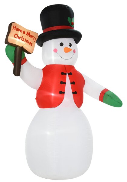 Pupazzo di Neve Gonfiabile H242 cm con Luci a LED
