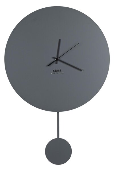 Orologio Da Muro BING BENG Struttura, Tagliata al Laser con pendolo Diametro 34x h 51,5 lancette in metallo senza numeri colore Grigio Marmo