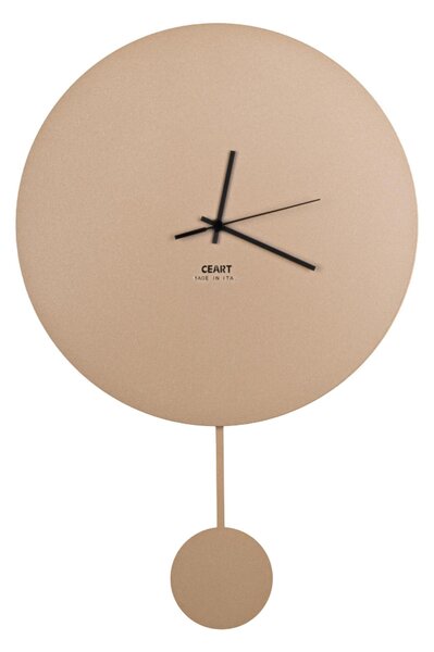 Orologio Da Muro BING BENG Struttura, Tagliata al Laser con pendolo Diametro 34x h 51,5 lancette in metallo senza numeri colore oro metallizzato
