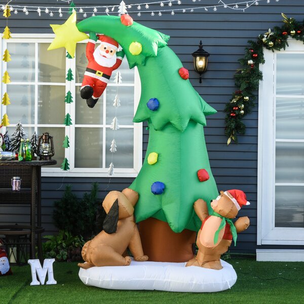 Albero di Natale Gonfiabile 155x93x224 cm con Luci a LED