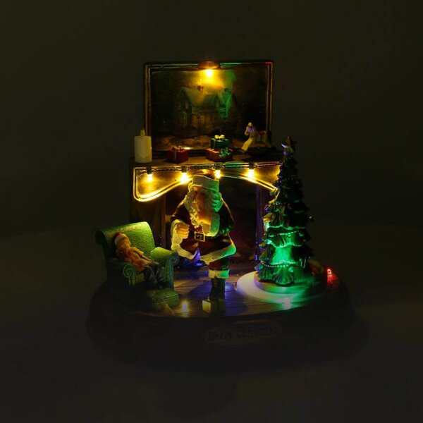 Babbo Natale in Resina con Luci e Suoni 22x13,5xh21 cm