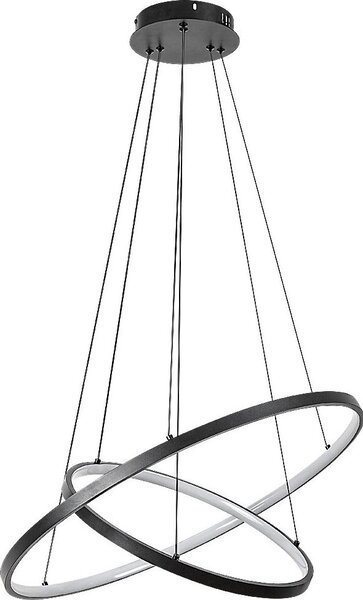 Rabalux Lampada a sospensione LED nera Beliza 600 mm 75 W CCT con telecomando 72345