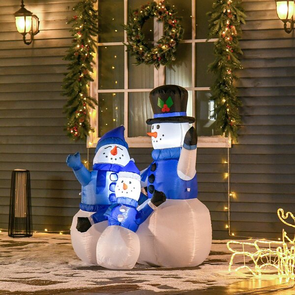 Pupazzi di Neve Gonfiabili H120 cm Luminosi con LED Blu