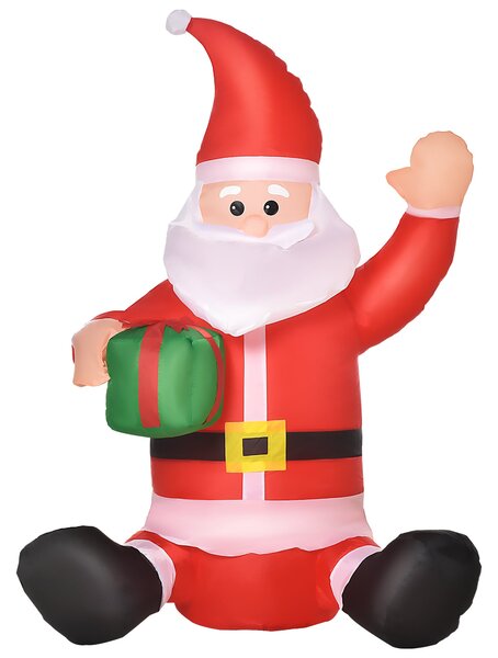 Babbo Natale Gonfiabile H120 cm Luminoso con LED Rosso