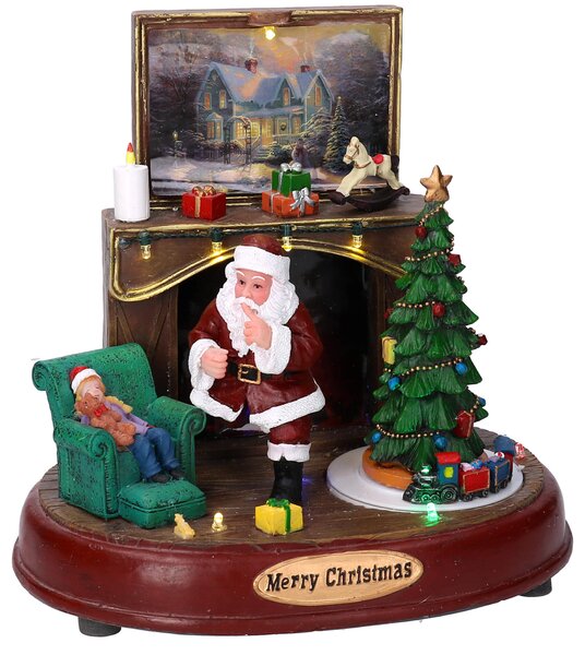 Babbo Natale in Resina con Luci e Suoni 22x13,5xh21 cm