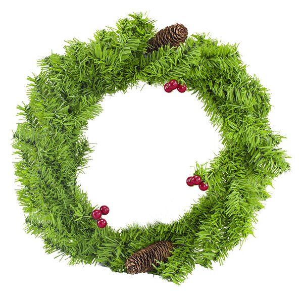 Ghirlanda Dietroporta Tonda Natalizia con Bacche e Pigne Decoro di Natale