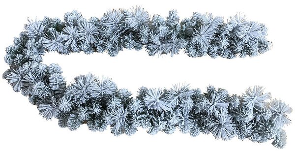 Ghirlanda di Natale Artificiale 2,7 m 178 Aghi Innevato Verde