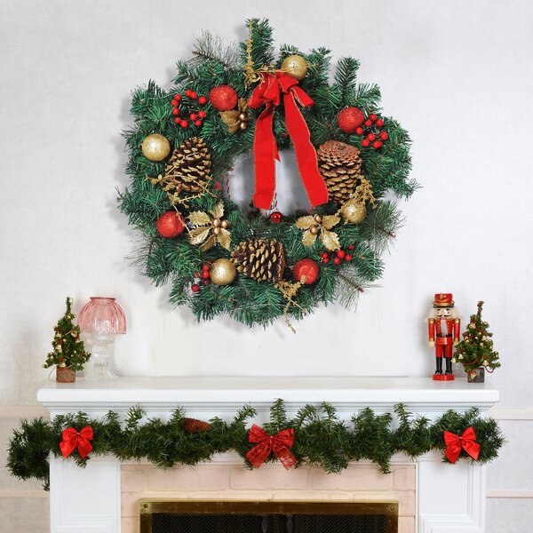 Ghirlanda di Natale Decorativa con 20 Luci LED Ø60 cm
