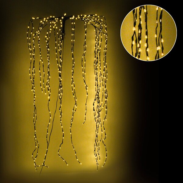 Cascata Luminosa 1120 LED da Esterno cm Filo Marrone