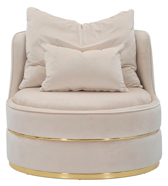 Poltrona in tessuto imbottito color crema PARIS Dimensioni � 84X72 cm - peso 25 kg completa di 2 cuscini