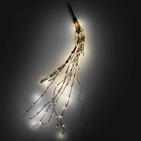 Luci di Natale a Ramo 144 LED H120 cm Bianco Caldo Filo Marrone da Esterno
