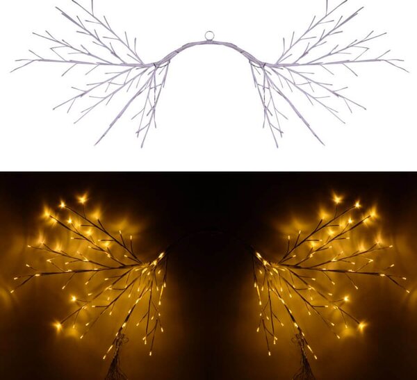 Luci di Natale a Ramo 144 LED 130x80 cm Bianco Caldo da Esterno