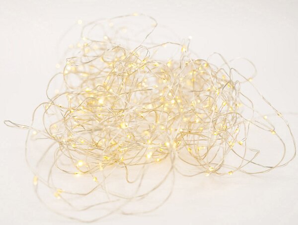 Luci di Natale 100 MICROLED 30m Luce Bianco Caldo da Interno