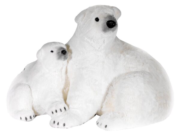 Mamma e Cucciolo Orso 71x48x56cm Decorazione Grigio