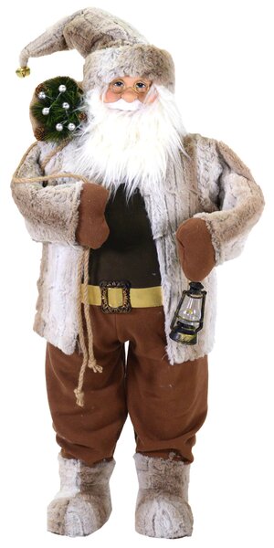 Pupazzo Babbo Natale H97 cm Marrone