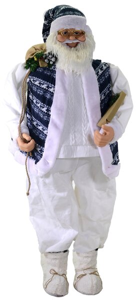Pupazzo Babbo Natale H152 cm Bianco e Blu