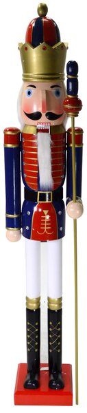 Soldatino Schiaccianoci in Legno H180 cm Decorazione Rosso e Blu