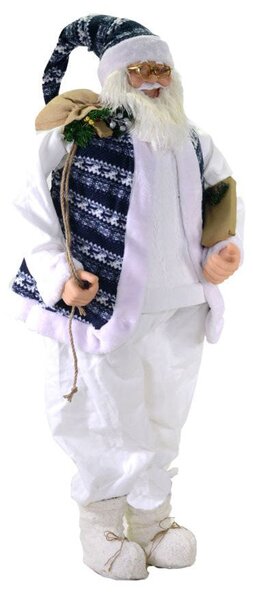 Pupazzo Babbo Natale H152 cm Bianco e Blu