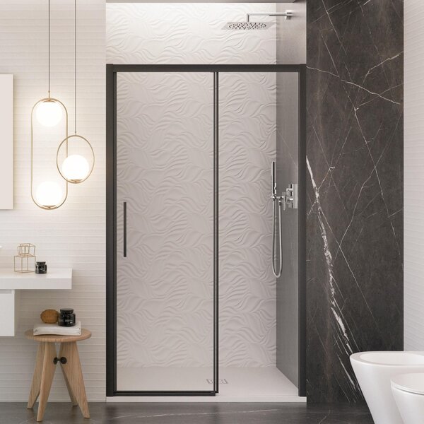 Porta Parete Doccia 130 cm 1 Anta Scorrevoe in Cristallo Trasparente 6mm H195 Bonussi Eliane