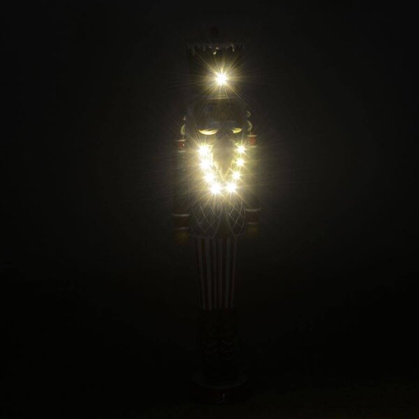 Soldatino Schiaccianoci in Resina 24x17xh95 cm con LED Decorazione Verde
