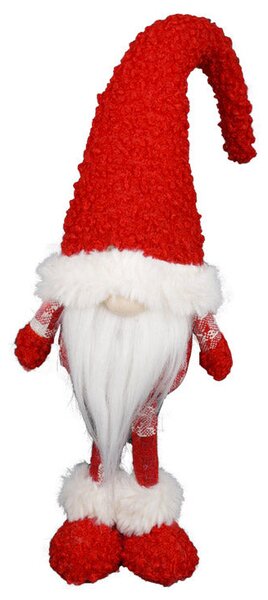 Gnomo di Babbo Natale H47 cm in Tessuto Rosso
